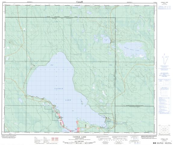 Candle Lake Topographic Paper Map 073H14 at 1:50,000 scale