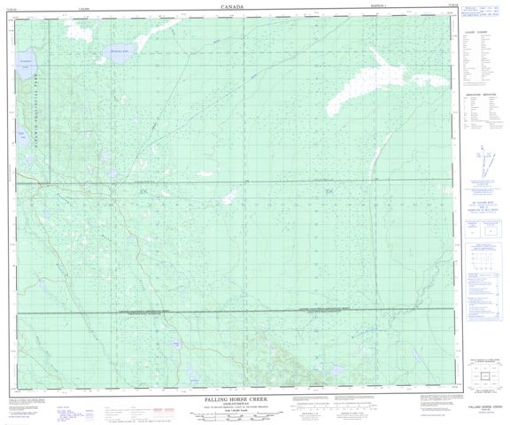 Falling Horse Creek Topographic Paper Map 073H16 at 1:50,000 scale