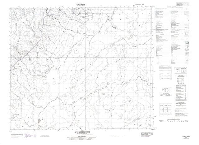 Scarth River Topographic Paper Map 073I01 at 1:50,000 scale