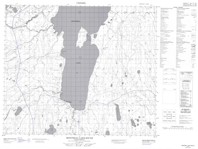 Montreal Lake South Topographic Paper Map 073I04 at 1:50,000 scale