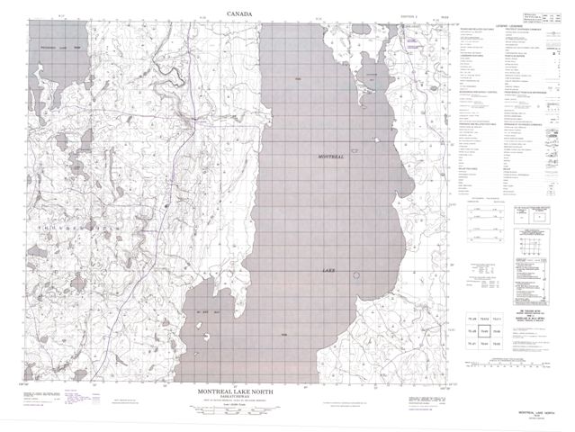 Montreal Lake North Topographic Paper Map 073I05 at 1:50,000 scale