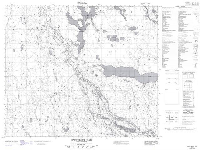 East Trout Lake Topographic Paper Map 073I06 at 1:50,000 scale