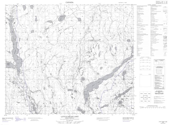 Little Bear Lake Topographic Paper Map 073I07 at 1:50,000 scale