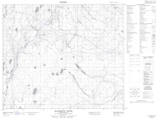 Wuchewun River Topographic Paper Map 073I10 at 1:50,000 scale