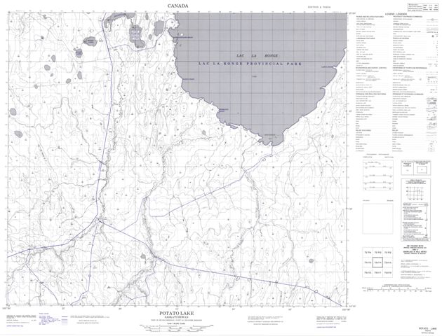 Potato Lake Topographic Paper Map 073I14 at 1:50,000 scale