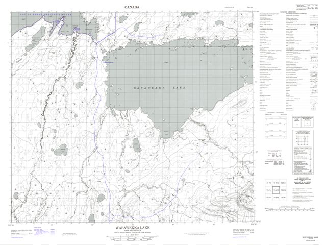 Wapawekka Lake Topographic Paper Map 073I15 at 1:50,000 scale