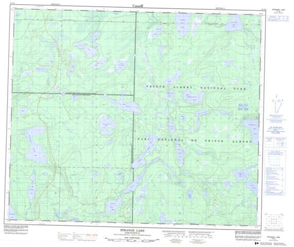 Strange Lake Topographic Paper Map 073J02 at 1:50,000 scale