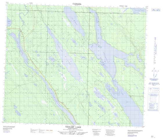 Taggart Lake Topographic Paper Map 073J03 at 1:50,000 scale