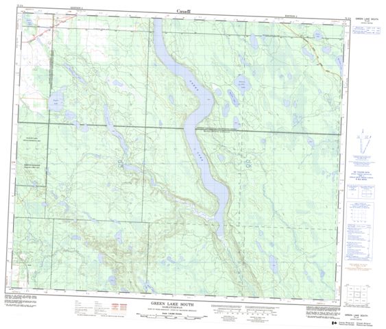 Green Lake South Topographic Paper Map 073J04 at 1:50,000 scale
