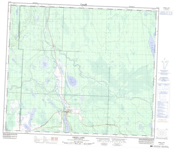 Green Lake Topographic Paper Map 073J05 at 1:50,000 scale