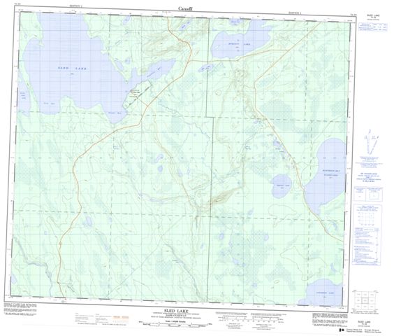 Sled Lake Topographic Paper Map 073J06 at 1:50,000 scale