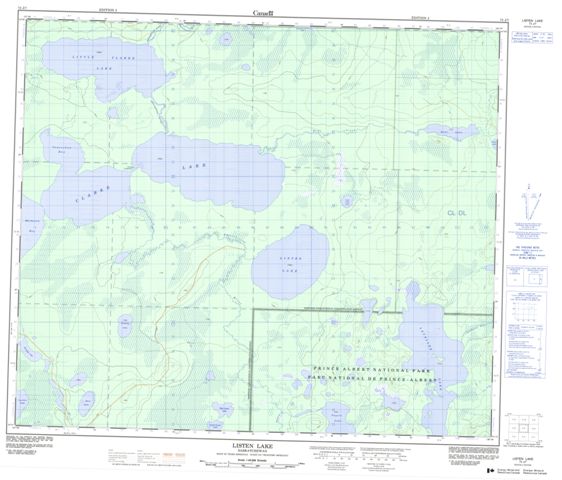 Listen Lake Topographic Paper Map 073J07 at 1:50,000 scale