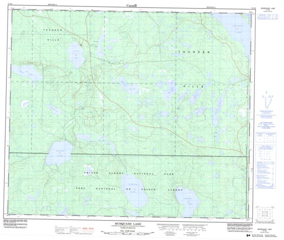 Musquash Lake Topographic Paper Map 073J08 at 1:50,000 scale