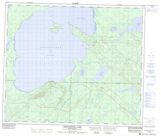 Smoothstone Lake Topographic Paper Map 073J10 at 1:50,000 scale
