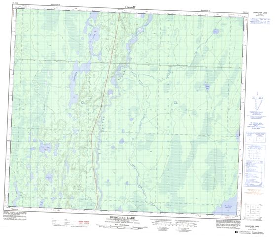 Durocher Lake Topographic Paper Map 073J13 at 1:50,000 scale