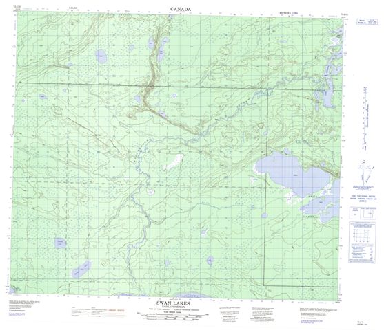 Swan Lakes Topographic Paper Map 073J15 at 1:50,000 scale