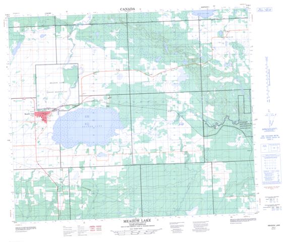 Meadow Lake Topographic Paper Map 073K01 at 1:50,000 scale