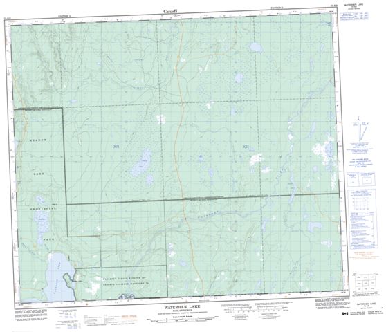 Waterhen Lake Topographic Paper Map 073K09 at 1:50,000 scale