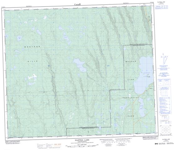 Flotten Lake Topographic Paper Map 073K10 at 1:50,000 scale