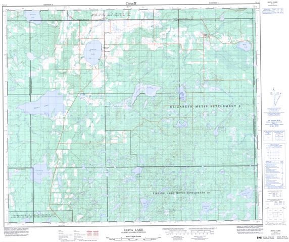 Reita Lake Topographic Paper Map 073L01 at 1:50,000 scale