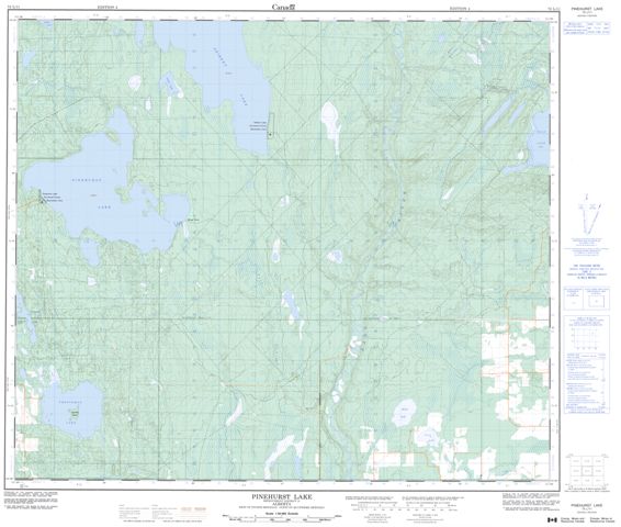 Pinehurst Lake Topographic Paper Map 073L11 at 1:50,000 scale