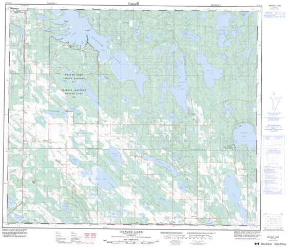 Beaver Lake Topographic Paper Map 073L12 at 1:50,000 scale