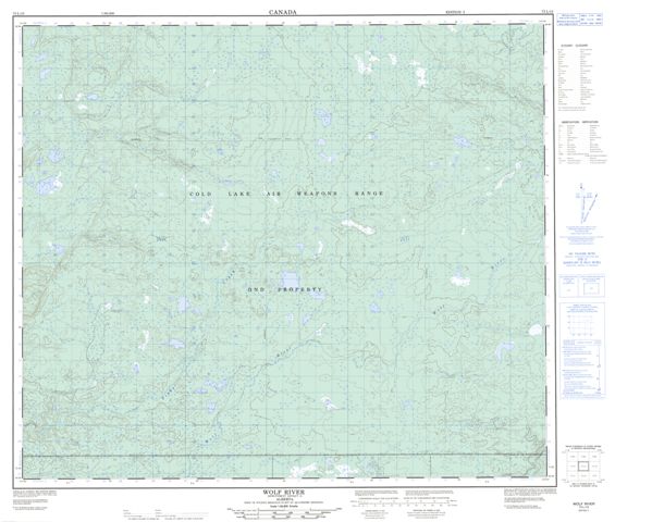 Wolf River Topographic Paper Map 073L15 at 1:50,000 scale