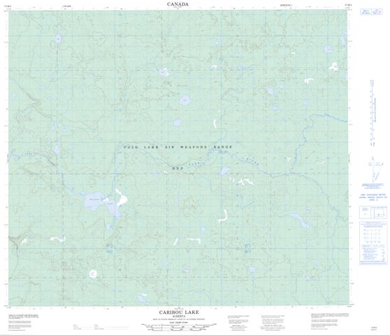 Caribou Lake Topographic Paper Map 073M02 at 1:50,000 scale