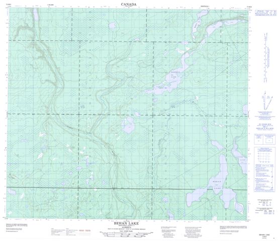Behan Lake Topographic Paper Map 073M05 at 1:50,000 scale