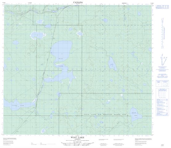Wiau Lake Topographic Paper Map 073M06 at 1:50,000 scale