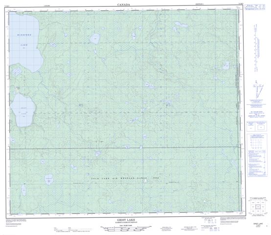 Grist Lake Topographic Paper Map 073M08 at 1:50,000 scale