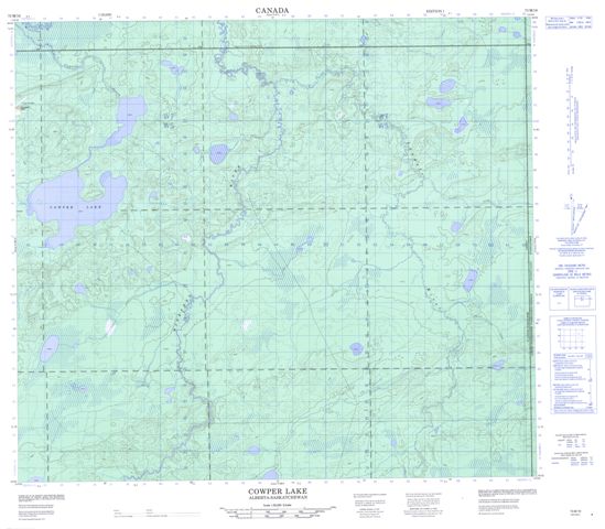 Cowper Lake Topographic Paper Map 073M16 at 1:50,000 scale