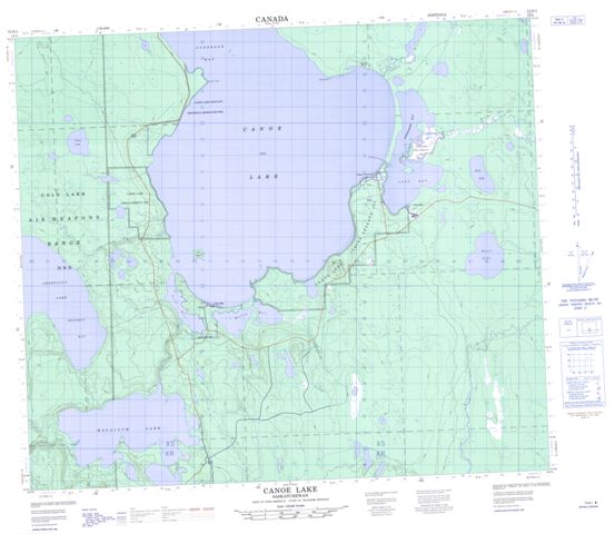 Canoe Lake Topographic Paper Map 073N01 at 1:50,000 scale