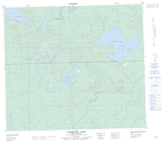 Vermette Lake Topographic Paper Map 073N11 at 1:50,000 scale