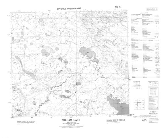 Graham Lake Topographic Paper Map 073N13 at 1:50,000 scale