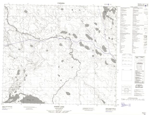 Pisew Lake Topographic Paper Map 073O01 at 1:50,000 scale