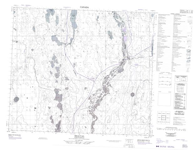 Beauval Topographic Paper Map 073O04 at 1:50,000 scale