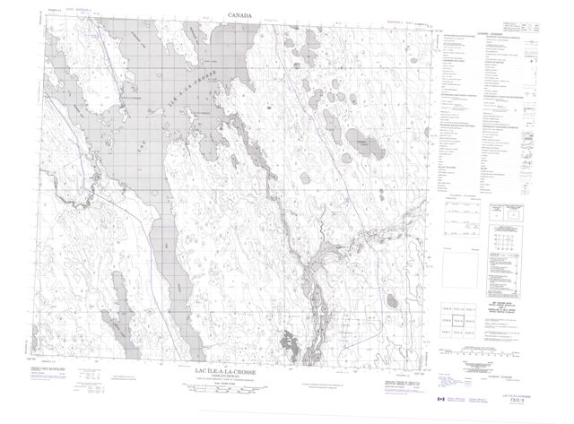 Lac Ile-A-La-Crosse Topographic Paper Map 073O05 at 1:50,000 scale