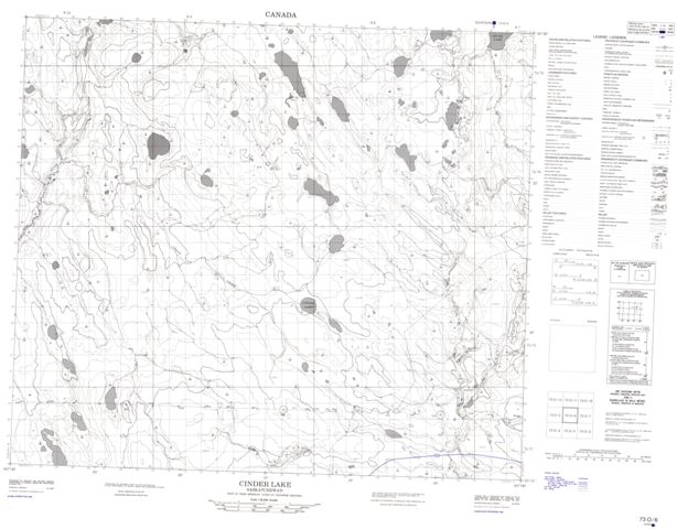 Cinder Lake Topographic Paper Map 073O06 at 1:50,000 scale