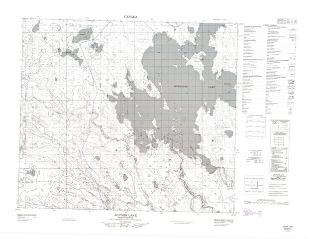 Agumik Lake Topographic Paper Map 073O07 at 1:50,000 scale