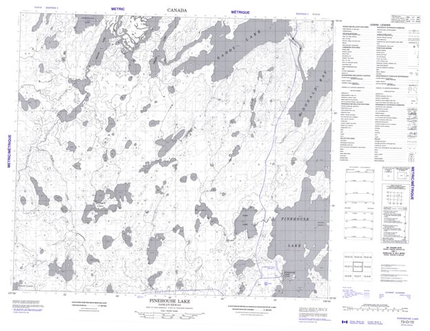 Pinehouse Lake Topographic Paper Map 073O10 at 1:50,000 scale
