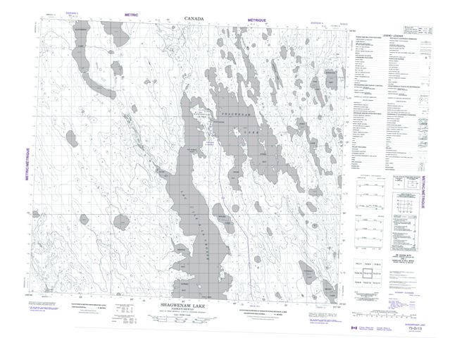 Shagwenaw Lake Topographic Paper Map 073O13 at 1:50,000 scale