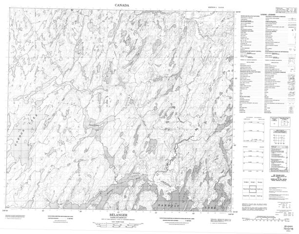 Belanger Topographic Paper Map 073O16 at 1:50,000 scale