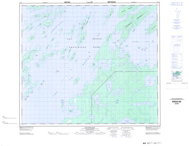 Hunter Bay Topographic Paper Map 073P02 at 1:50,000 scale