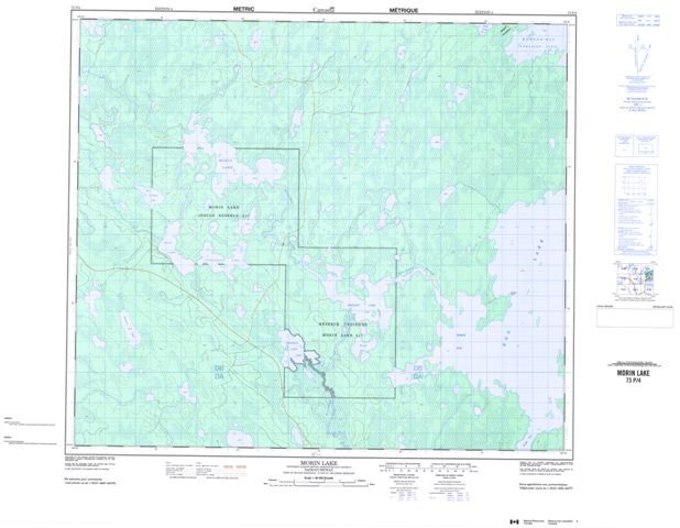 Morin Lake Topographic Paper Map 073P04 at 1:50,000 scale