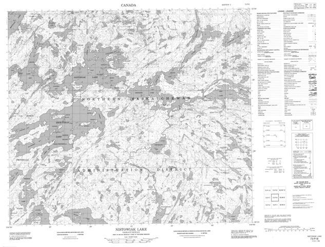 Nistowiak Lake Topographic Paper Map 073P08 at 1:50,000 scale