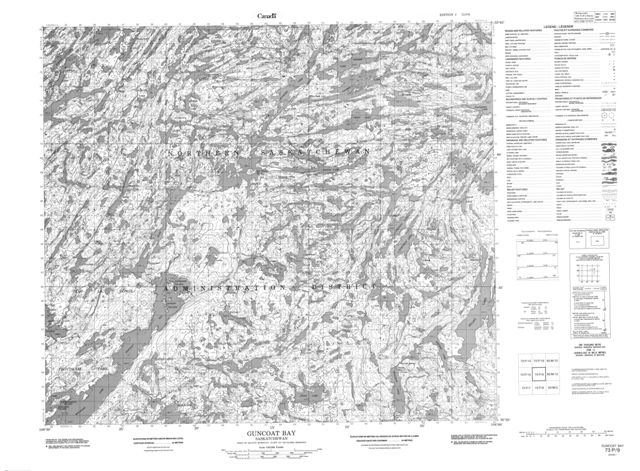 Guncoat Bay Topographic Paper Map 073P09 at 1:50,000 scale