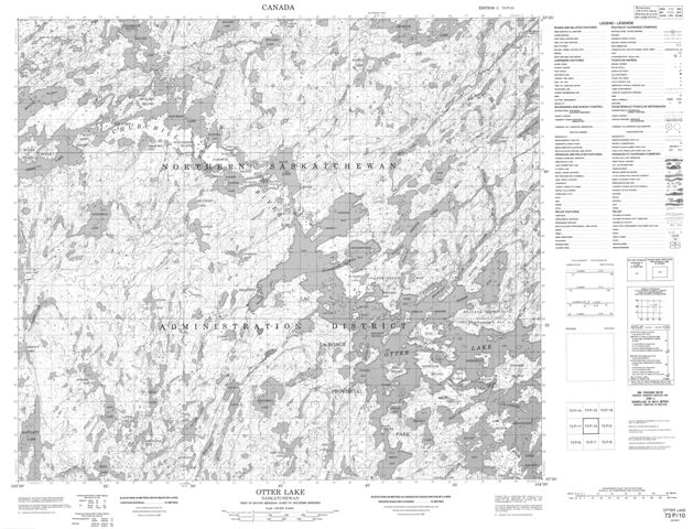 Otter Lake Topographic Paper Map 073P10 at 1:50,000 scale