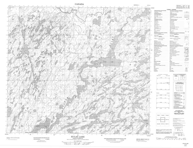 Eulas Lake Topographic Paper Map 073P13 at 1:50,000 scale