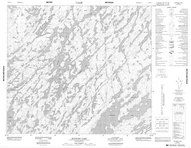 Mctavish Lake Topographic Paper Map 073P14 at 1:50,000 scale